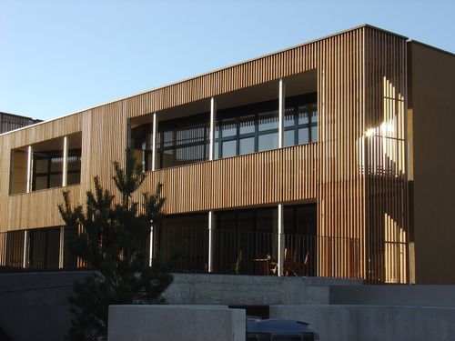 Paneel-Fassadenverkleidung - ALLSCHWIL - Haring Engineering Ltd  - Holz / gerillt