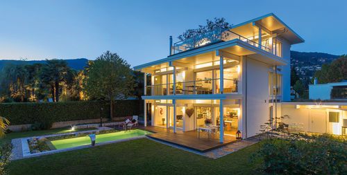 Fertigbauhaus - FLAT ROOF SAMPLE 1 - Huf Haus  - umweltfreundlich / modern / aus Holz