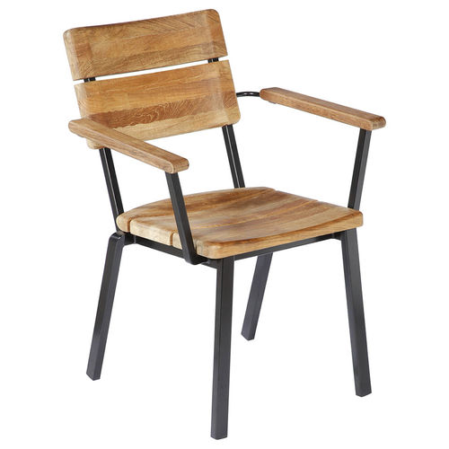 Moderner Esszimmerstuhl - Titan  - Barlow Tyrie - für Außenbereich / Teakholz / Gestell aus Aluminium