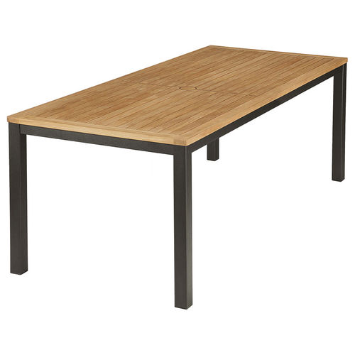 Moderner Esstisch - Aura  - Barlow Tyrie - Teakholz / Gestell aus Aluminium / rechteckig