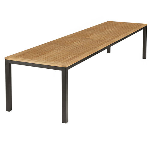 Moderner Esstisch - Aura  - Barlow Tyrie - Teakholz / Gestell aus Aluminium / rechteckig