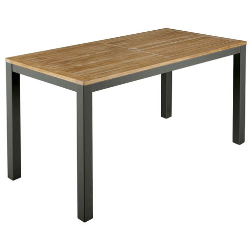 Moderner Esstisch - Aura Narrow - Barlow Tyrie - Teakholz / Gestell aus Aluminium / rechteckig