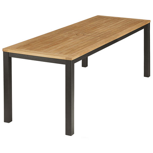 Moderner Esstisch - Aura Narrow - Barlow Tyrie - Teakholz / Gestell aus Aluminium / rechteckig