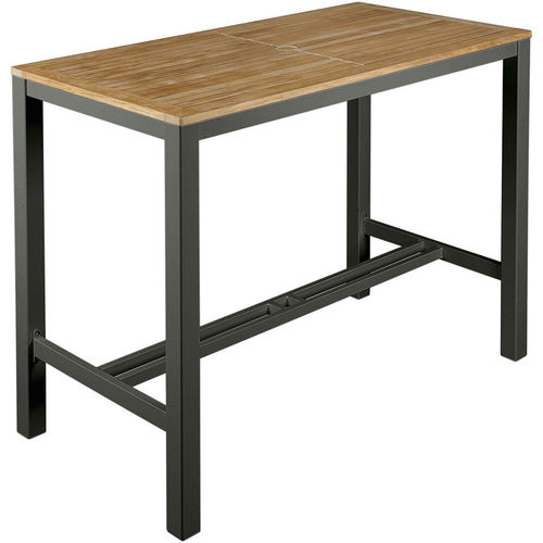 Moderner Stehtisch - Aura  - Barlow Tyrie - Teakholz / Gestell aus Aluminium / rechteckig