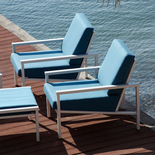 Moderner Sessel - Equinox  - Barlow Tyrie - Sunbrella® / Edelstahl / mit abnehmbarem Kissen
