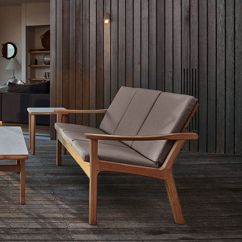 Modernes Sofa - Monterey  - Barlow Tyrie - für Außenbereich / Teakholz / mit abnehmbarem Kissen