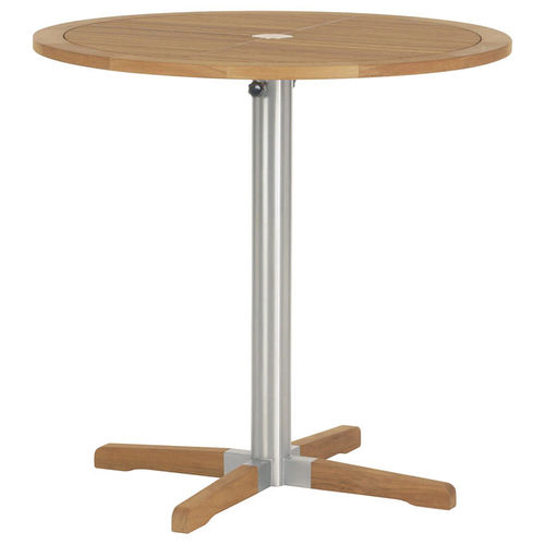 Moderner Stehtisch - Equinox  - Barlow Tyrie - Teakholz / Gestell aus rostfreiem Edelstahl / rund