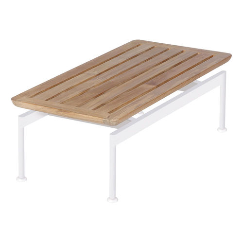 Moderner Couchtisch - Layout Narrow - Barlow Tyrie - Teakholz / Gestell aus heißlackiertem Stahl / rechteckig