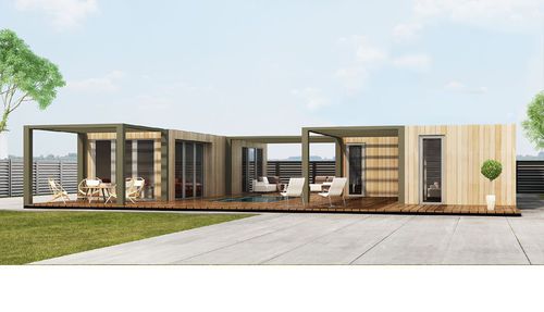 Fertigbauhaus - 100  - Bauhu International - schleppbar / umweltfreundlich / energiesparend
