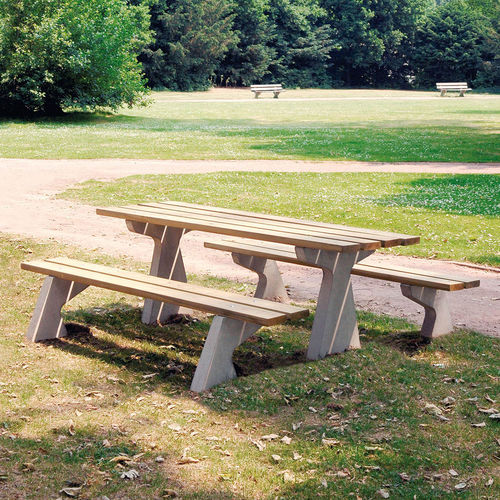 Klassischer Picknicktisch - TP - VelopA - Holz / Beton / rechteckig