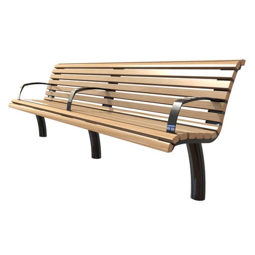 Moderne Bank für den öffentlichen Raum - RAYA - VelopA - Holz / Stahl / galvanisiertem Stahl