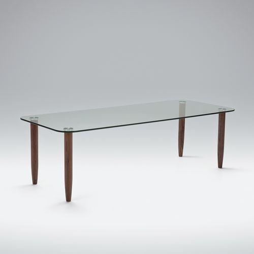 Moderner Couchtisch - CRYSTAL - SITS Sp. z o.o. - Glas / Gestell aus Holz / rechteckig