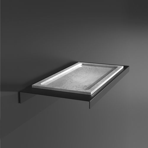 Wandmontiertes Regal - Aria - GLASS DESIGN Srl - modern / Edelstahl / VetroFreddo®
