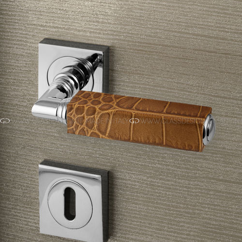 Türgriff - Cube - GLASS DESIGN Srl - Messing / Leder / modern