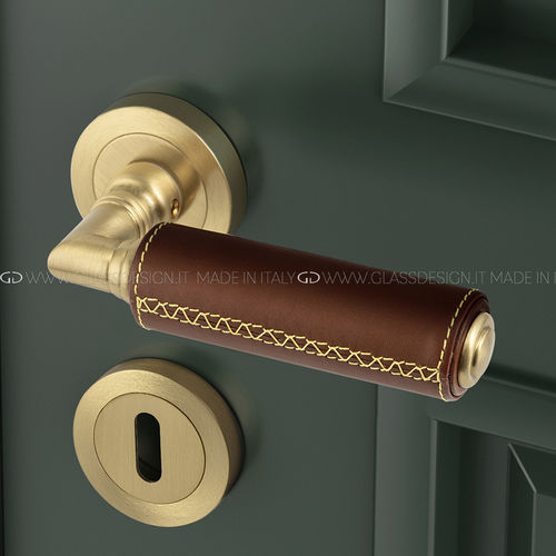 Türgriff - Kikka Cuoio - GLASS DESIGN Srl - Messing / Leder / modern