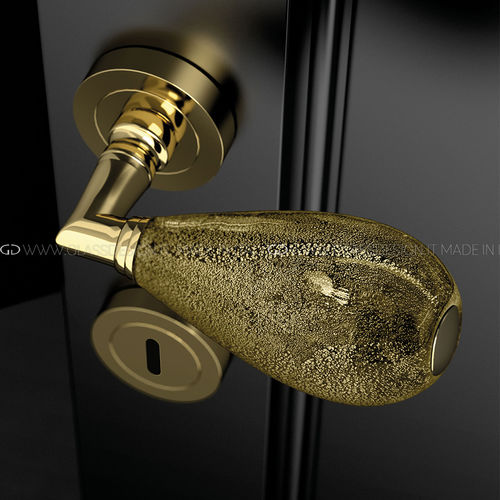 Türgriff - Goccia Black/Gold - GLASS DESIGN Srl - Messing / Muranoglas / Stil
