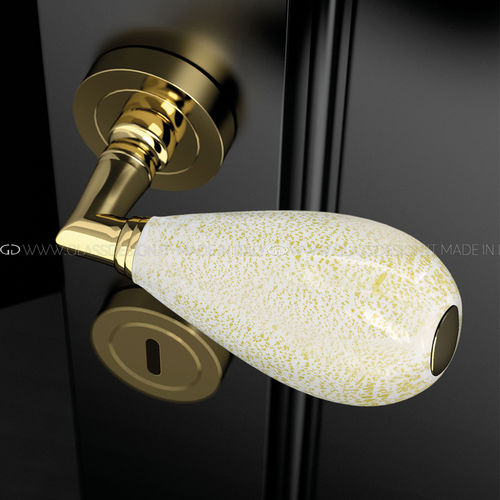 Türgriff - Goccia White/Gold - GLASS DESIGN Srl - Messing / Muranoglas / Stil