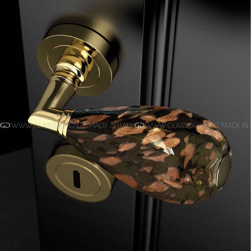 Türgriff - Goccia Black/Brown - GLASS DESIGN Srl - Messing / Muranoglas / Stil
