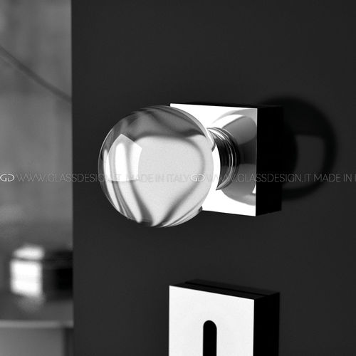 Moderner Türknopf - Sfera Home - GLASS DESIGN Srl - Messing / Kristall / satiniert