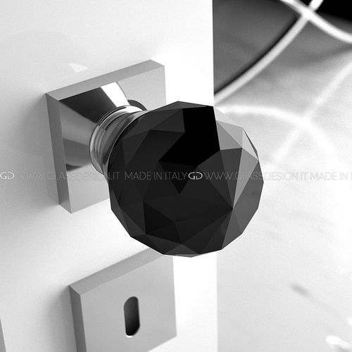Moderner Türknopf - Geo Home - GLASS DESIGN Srl - Messing / Kristall / satiniert