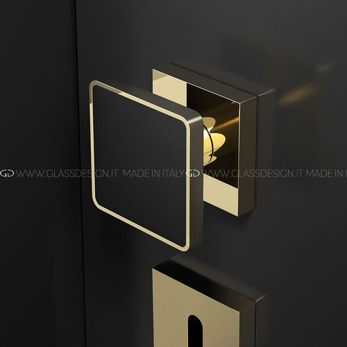 Moderner Türknopf - Cuoio Home - GLASS DESIGN Srl - Messing / Leder