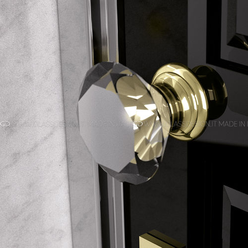 Moderner Türknopf - Deluxe Pull&amp;Push - GLASS DESIGN Srl - Messing / Kristall
