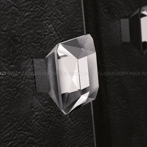 Moderner Türknopf - Diamond Pull 75 - GLASS DESIGN Srl - Messing / Kristall