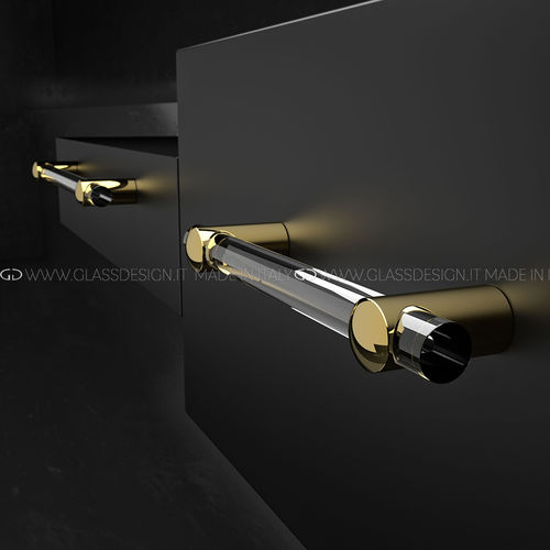 Möbelgriff / verchromter Messing - Profili  - GLASS DESIGN Srl - poliertes Messing / Kristall