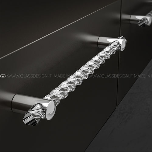 Möbelgriff / verchromter Messing - Torcé - GLASS DESIGN Srl - poliertes Messing / Kristall / poliert