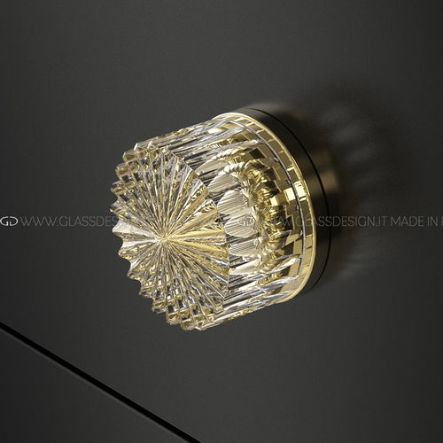 Stil-Möbelknopf - Ray - GLASS DESIGN Srl - Messing / Kristall