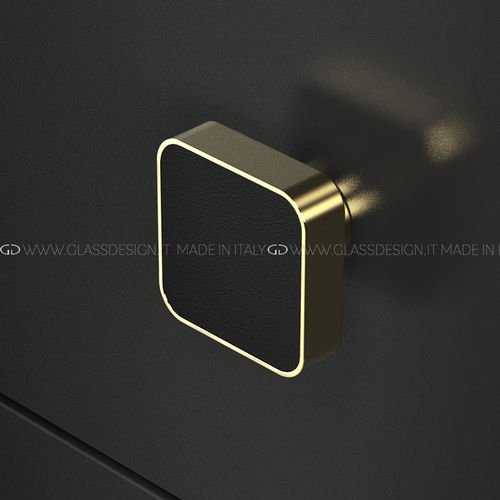 Moderner Möbelknopf - Cuoio - GLASS DESIGN Srl - Messing / Leder