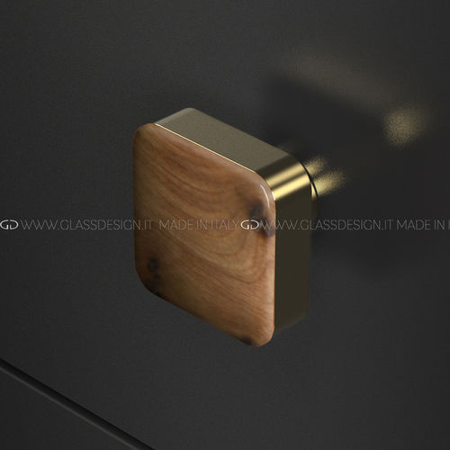 Moderner Möbelknopf - Wood  - GLASS DESIGN Srl - Messing / Holz