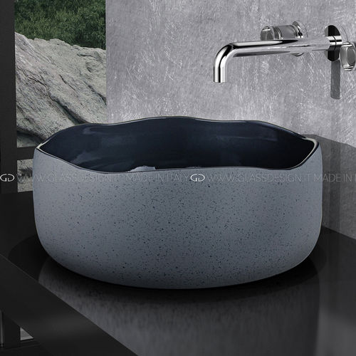 Aufsatzwaschbecken - MODE CLASSIC - GLASS DESIGN Srl - Keramik / handgefertigt / rund