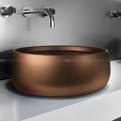 Aufsatzwaschbecken - POLO LUX - GLASS DESIGN Srl - Keramik / handgefertigt / rund