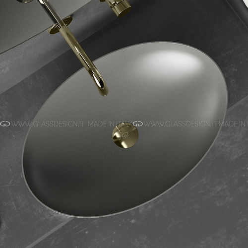 Aufsatzwaschbecken - Slide 60x40 - GLASS DESIGN Srl - VetroFreddo® / individuell gestaltbar / antibakteriell