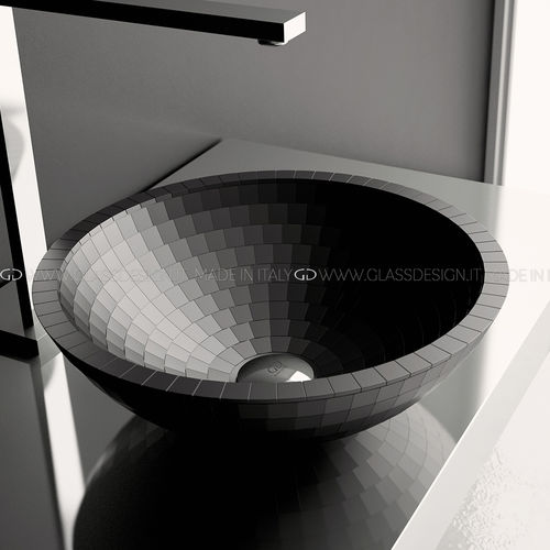 Aufsatzwaschbecken - Mosaic  - GLASS DESIGN Srl - VetroFreddo® / rund / ohne Öffnung