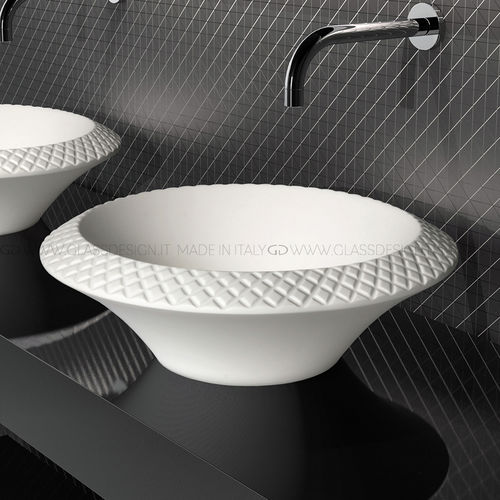 Aufsatzwaschbecken - Konka - GLASS DESIGN Srl - VetroFreddo® / rund / ohne Öffnung