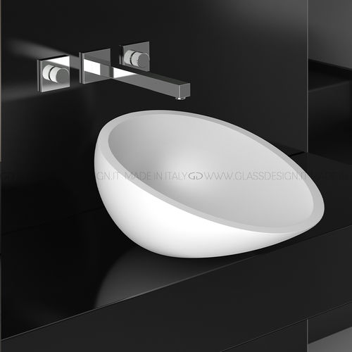 Aufsatzwaschbecken - Air - GLASS DESIGN Srl - VetroFreddo® / oval / ohne Öffnung