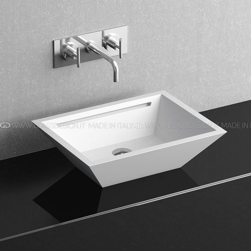 Aufsatzwaschbecken - Yacht/Yacht sotto - GLASS DESIGN Srl - VetroFreddo® / rechteckig / ohne Öffnung