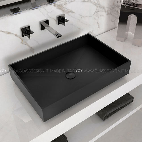 Aufsatzwaschbecken - Koko - GLASS DESIGN Srl - VetroFreddo® / rechteckig / ohne Öffnung