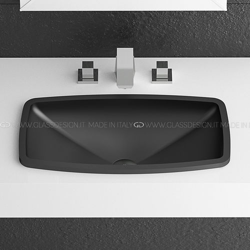 Einbauwaschbecken - Kosta 2 - GLASS DESIGN Srl - VetroFreddo® / rechteckig / ohne Öffnung