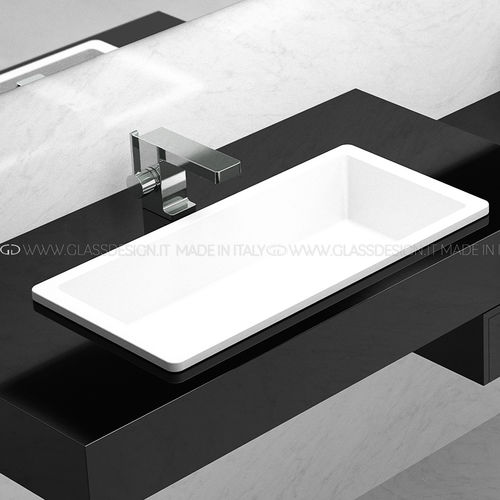 Einbauwaschbecken - Rx - GLASS DESIGN Srl - VetroFreddo® / rechteckig / ohne Öffnung