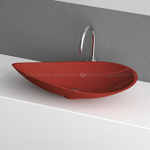 Aufsatzwaschbecken - Infinity Colour - GLASS DESIGN Srl - Pert® / oval / ohne Öffnung