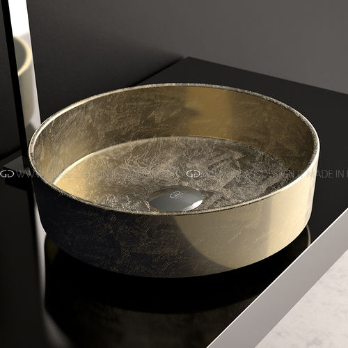 Aufsatzwaschbecken - Rho Lux - GLASS DESIGN Srl - Pert® / rund / ohne Öffnung