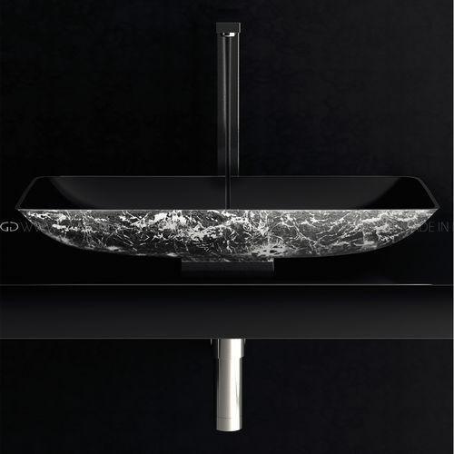 Aufsatzwaschbecken - Nek / Nek Lux - GLASS DESIGN Srl - Aluminium / rechteckig / ohne Öffnung