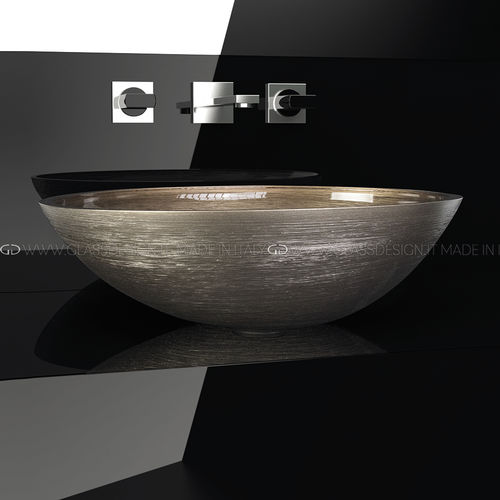 Aufsatzwaschbecken - Metropole Flou - GLASS DESIGN Srl - Glas / oval / ohne Öffnung
