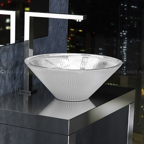 Aufsatzwaschbecken - Tekno Materic - GLASS DESIGN Srl - Glas / konisch / ohne Öffnung