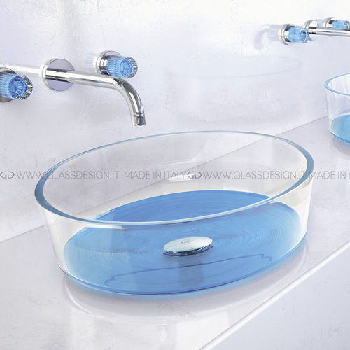 Aufsatzwaschbecken - DROP KATINO - GLASS DESIGN Srl - Glas / rund / ohne Öffnung