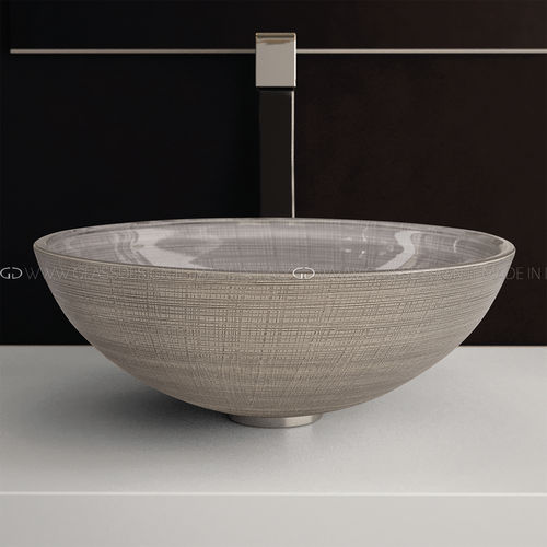 Aufsatzwaschbecken - Venice 34/40/44 - GLASS DESIGN Srl - Kristall / rund / ohne Öffnung