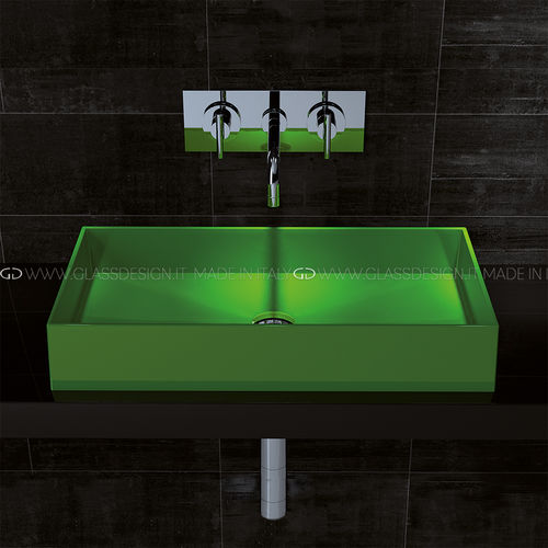 Aufsatzwaschbecken - BARCHETTA/BARCHETTA LIGHT - GLASS DESIGN Srl - Silikon / rechteckig / ohne Öffnung